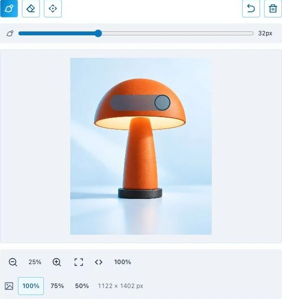 局部编辑画布中的涂抹选区、笔刷与缩放工具